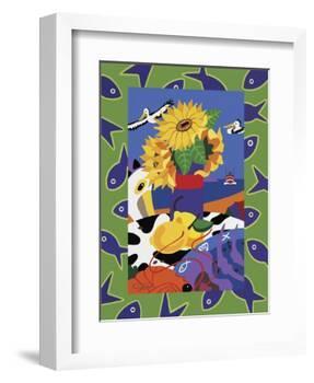 Sunflowers And Lemons-Cindy Wider-Framed Giclee Print