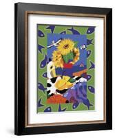 Sunflowers And Lemons-Cindy Wider-Framed Giclee Print