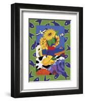 Sunflowers And Lemons-Cindy Wider-Framed Giclee Print