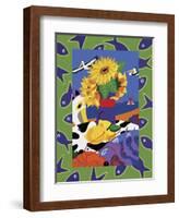 Sunflowers And Lemons-Cindy Wider-Framed Giclee Print