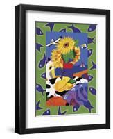 Sunflowers And Lemons-Cindy Wider-Framed Giclee Print
