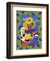 Sunflowers And Lemons-Cindy Wider-Framed Giclee Print