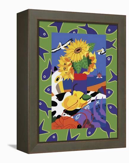 Sunflowers And Lemons-Cindy Wider-Framed Premier Image Canvas