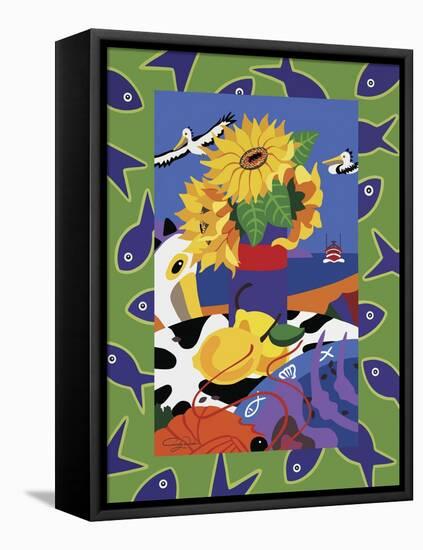 Sunflowers And Lemons-Cindy Wider-Framed Premier Image Canvas