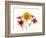 Sunflowers and lilies against white background-Panoramic Images-Framed Photographic Print