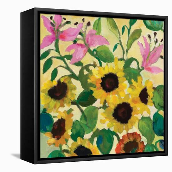 Sunflowers and Pink Lilies-Kim Parker-Framed Premier Image Canvas