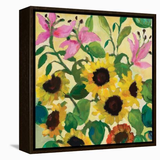 Sunflowers and Pink Lilies-Kim Parker-Framed Premier Image Canvas
