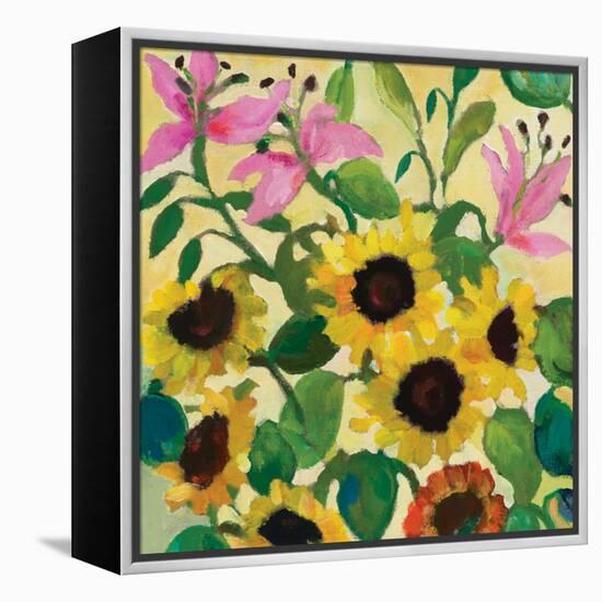 Sunflowers and Pink Lilies-Kim Parker-Framed Premier Image Canvas