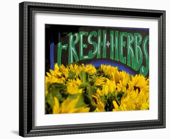 Sunflowers at Ferry Building Farmer's Market, San Francisco, California, USA-Inger Hogstrom-Framed Photographic Print