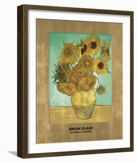 Sunflowers - Break Glass (after Vincent Van Gogh)-Eccentric Accents-Framed Giclee Print