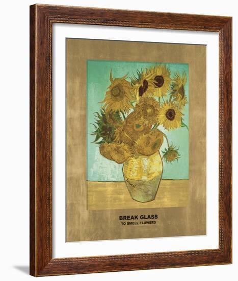 Sunflowers - Break Glass (after Vincent Van Gogh)-Eccentric Accents-Framed Giclee Print