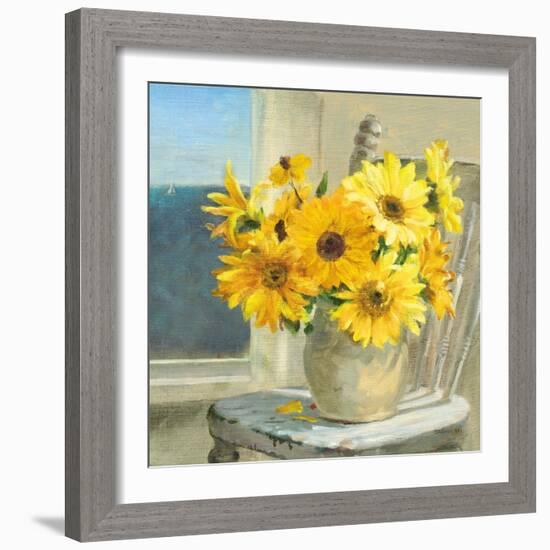 Sunflowers by the Sea Crop Light-Danhui Nai-Framed Art Print