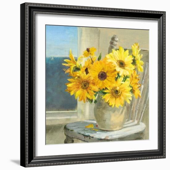 Sunflowers by the Sea Crop Light-Danhui Nai-Framed Art Print