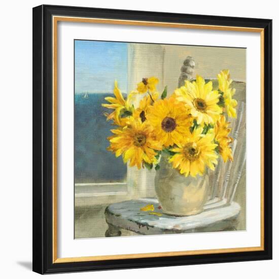 Sunflowers by the Sea Crop Light-Danhui Nai-Framed Art Print