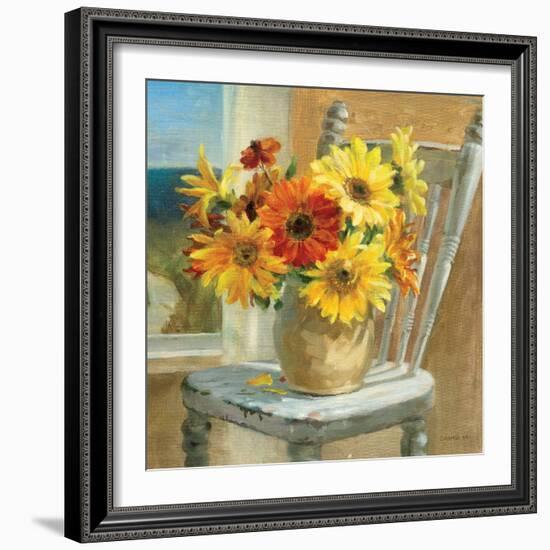 Sunflowers by the Sea Crop-Danhui Nai-Framed Premium Giclee Print