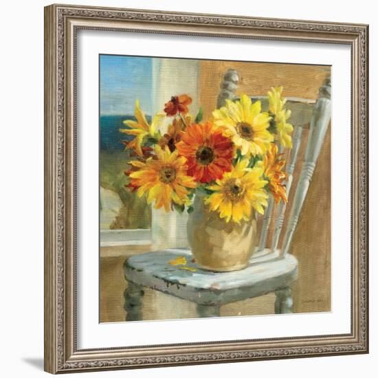 Sunflowers by the Sea Crop-Danhui Nai-Framed Art Print