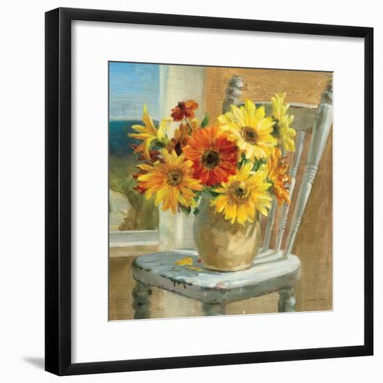 Sunflowers by the Sea Crop-Danhui Nai-Framed Art Print