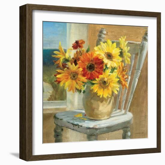 Sunflowers by the Sea Crop-Danhui Nai-Framed Art Print