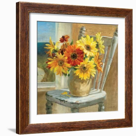 Sunflowers by the Sea Crop-Danhui Nai-Framed Art Print