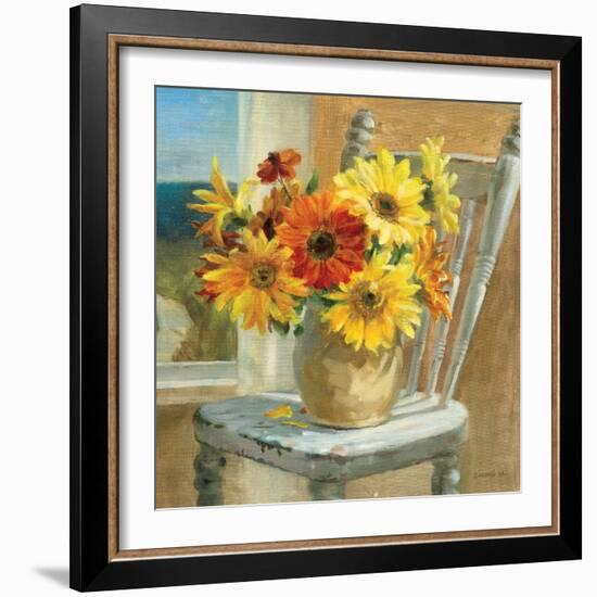 Sunflowers by the Sea Crop-Danhui Nai-Framed Art Print