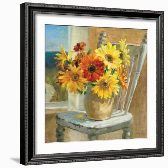 Sunflowers by the Sea Crop-Danhui Nai-Framed Art Print