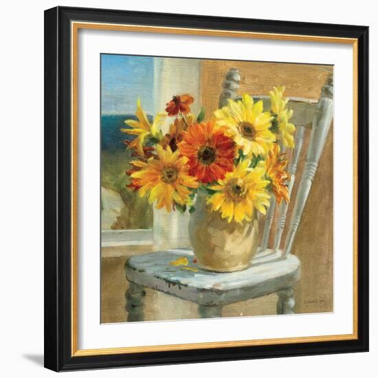 Sunflowers by the Sea Crop-Danhui Nai-Framed Art Print