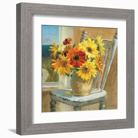 Sunflowers by the Sea Crop-Danhui Nai-Framed Art Print