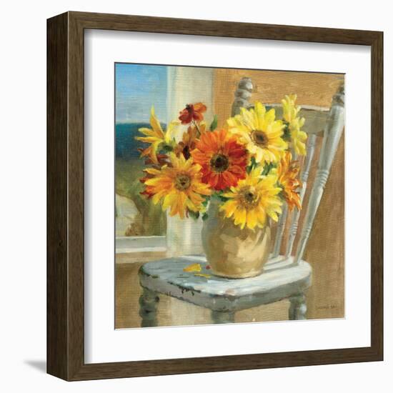 Sunflowers by the Sea Crop-Danhui Nai-Framed Art Print