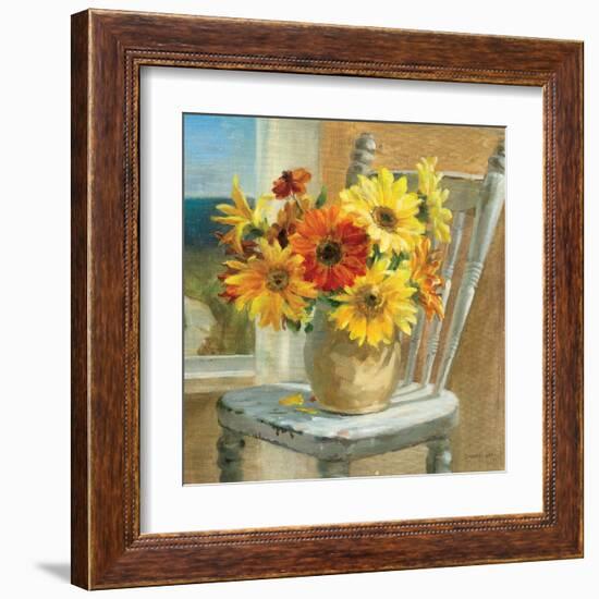 Sunflowers by the Sea Crop-Danhui Nai-Framed Art Print