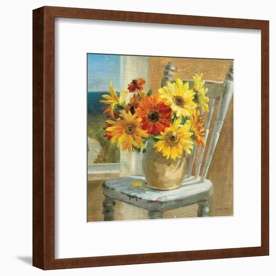 Sunflowers by the Sea Crop-Danhui Nai-Framed Art Print