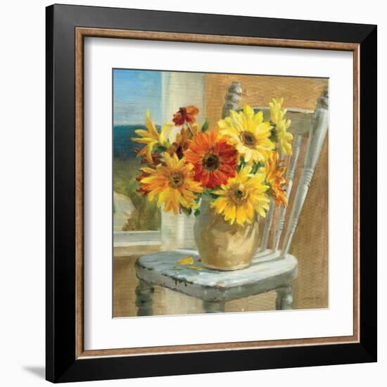 Sunflowers by the Sea Crop-Danhui Nai-Framed Art Print