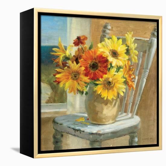 Sunflowers by the Sea Crop-Danhui Nai-Framed Stretched Canvas