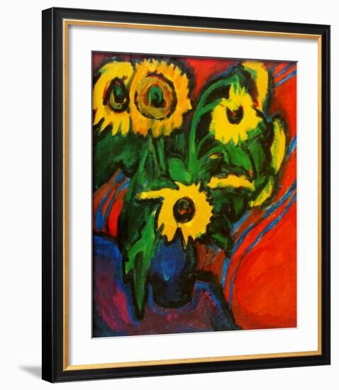 Sunflowers, c.1909-Ernst Ludwig Kirchner-Framed Art Print