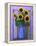 Sunflowers Displayed in Enamelware Pitcher, Willamette Valley, Oregon, USA-Steve Terrill-Framed Premier Image Canvas