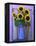 Sunflowers Displayed in Enamelware Pitcher, Willamette Valley, Oregon, USA-Steve Terrill-Framed Premier Image Canvas