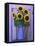 Sunflowers Displayed in Enamelware Pitcher, Willamette Valley, Oregon, USA-Steve Terrill-Framed Premier Image Canvas