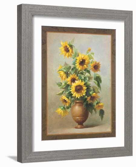 Sunflowers in Bronze II-Welby-Framed Art Print