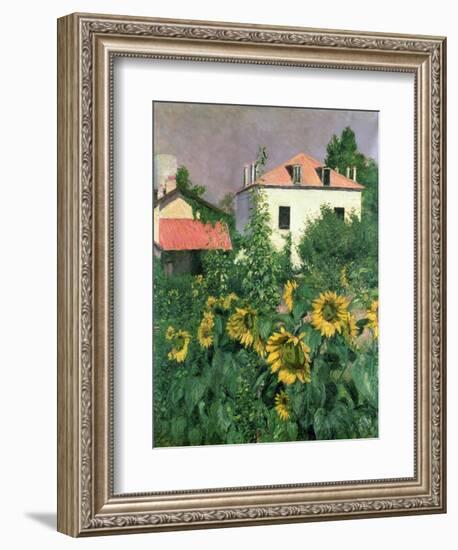 Sunflowers in the Garden at Petit Gennevilliers-Gustave Caillebotte-Framed Giclee Print