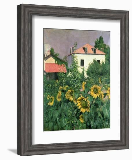 Sunflowers in the Garden at Petit Gennevilliers-Gustave Caillebotte-Framed Giclee Print