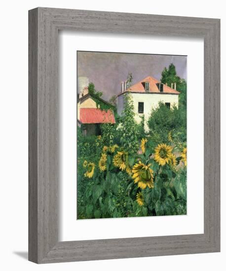 Sunflowers in the Garden at Petit Gennevilliers-Gustave Caillebotte-Framed Giclee Print