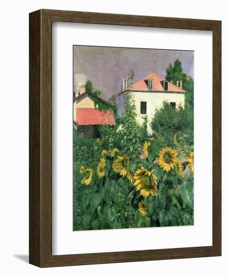 Sunflowers in the Garden at Petit Gennevilliers-Gustave Caillebotte-Framed Giclee Print