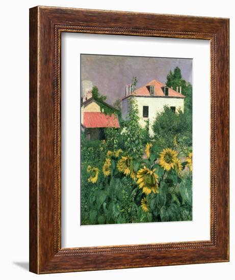 Sunflowers in the Garden at Petit Gennevilliers-Gustave Caillebotte-Framed Giclee Print