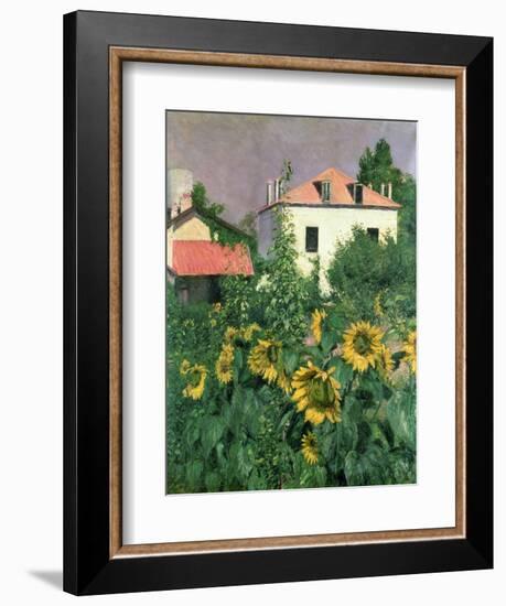 Sunflowers in the Garden at Petit Gennevilliers-Gustave Caillebotte-Framed Giclee Print