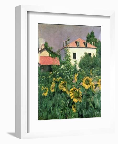 Sunflowers in the Garden at Petit Gennevilliers-Gustave Caillebotte-Framed Giclee Print