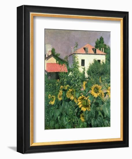 Sunflowers in the Garden at Petit Gennevilliers-Gustave Caillebotte-Framed Giclee Print