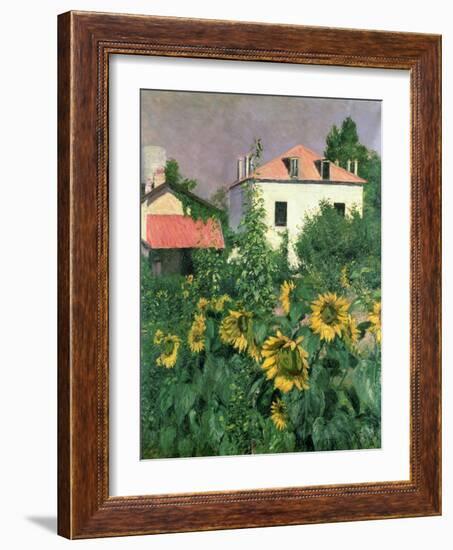 Sunflowers in the Garden at Petit Gennevilliers-Gustave Caillebotte-Framed Giclee Print