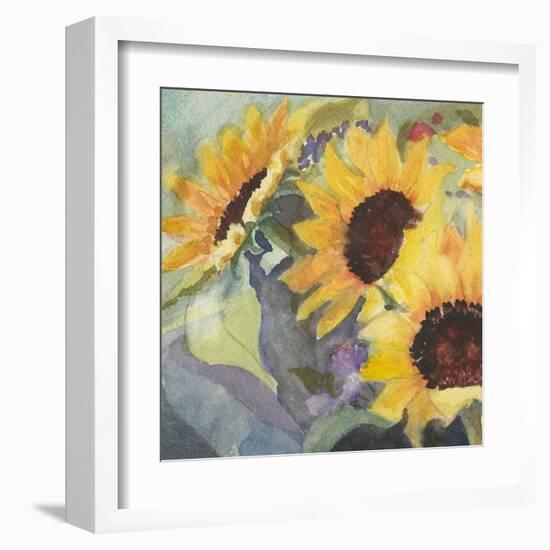 Sunflowers in Watercolor I-null-Framed Art Print
