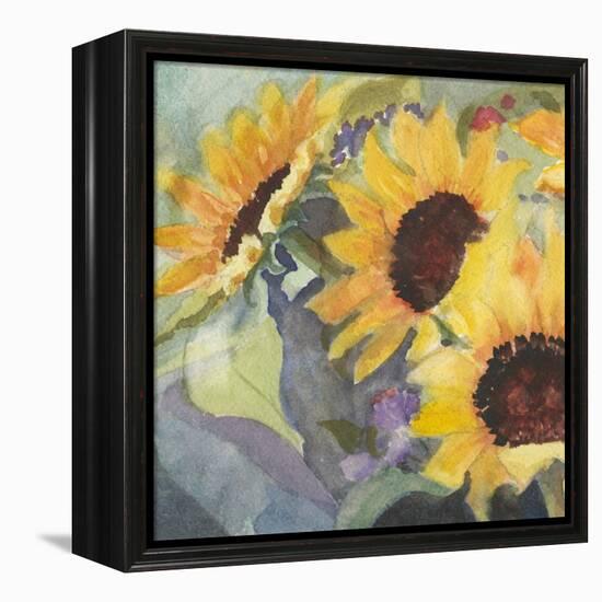 Sunflowers in Watercolor I-null-Framed Stretched Canvas
