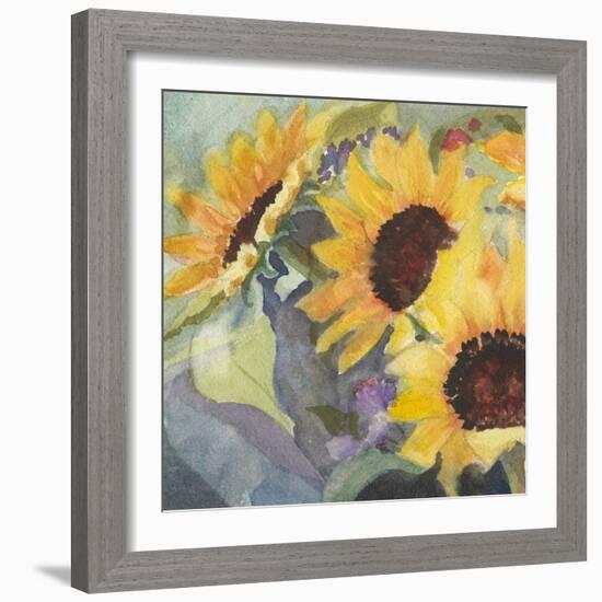 Sunflowers in Watercolor I-null-Framed Premium Giclee Print