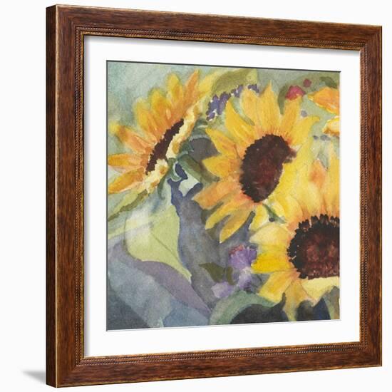 Sunflowers in Watercolor I-null-Framed Premium Giclee Print